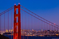 Twilight at the Golden Gate Bridge and San Francisco