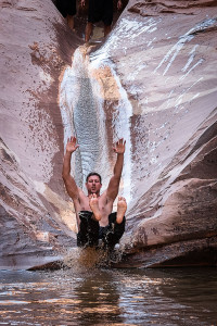 Kevin Slides Down North Canyon